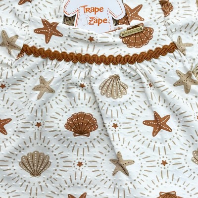 Conj. Batinha Fundo do Mar e Short - Marrom